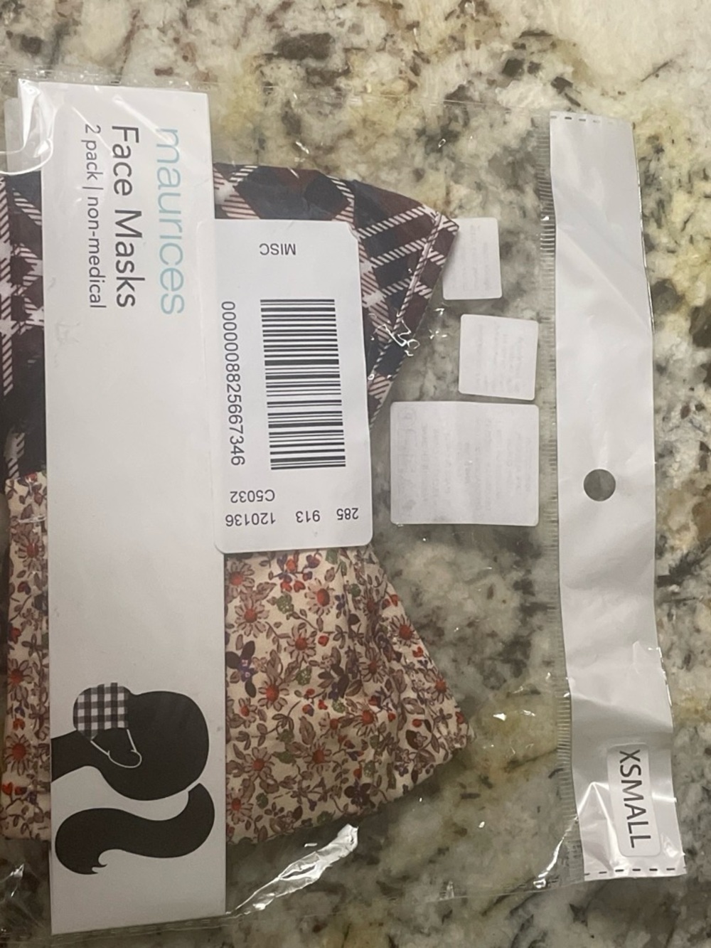Maurices Floral and Plaid Face Mask Set - Burgundy, Cream, Black